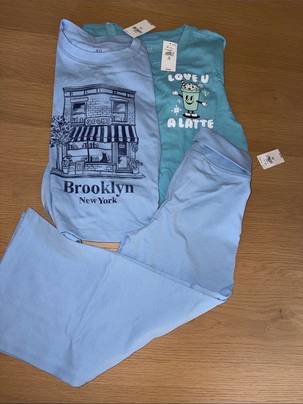 NWT Gap Kids Lot of Three- 2 Graphic Long Sleeve Tees and 1 Pair of Pants